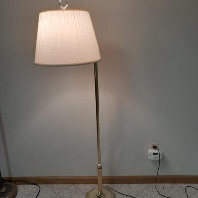 59" Brass floor lamp with adjustable swing top and lamp shade