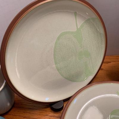 Denby Juice Fruits Plates / Coffee Mugs Breakfast Set - Lot 344