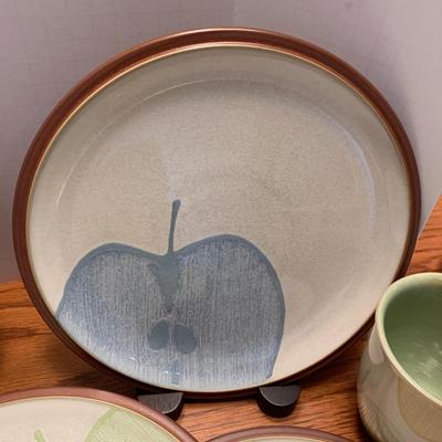 Denby Juice Fruits Plates / Coffee Mugs Breakfast Set - Lot 344