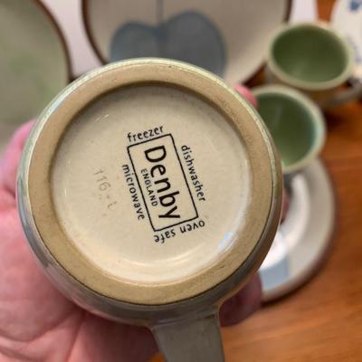 Denby Juice Fruits Plates / Coffee Mugs Breakfast Set - Lot 344