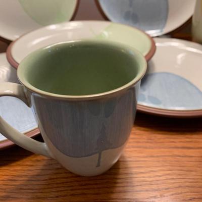 Denby Juice Fruits Plates / Coffee Mugs Breakfast Set - Lot 344