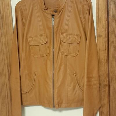 Women's Vintage brown Allen B faux leather jacket Size XL