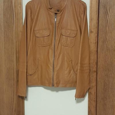 Women's Vintage brown Allen B faux leather jacket Size XL