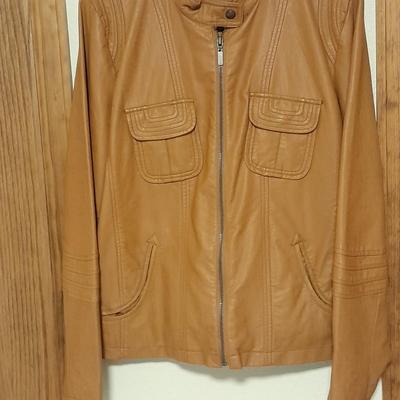 Women's Vintage brown Allen B faux leather jacket Size XL