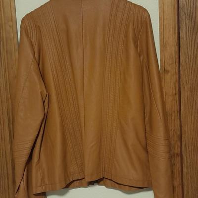 Women's Vintage brown Allen B faux leather jacket Size XL