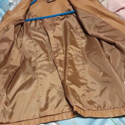 Women's Vintage brown Allen B faux leather jacket Size XL