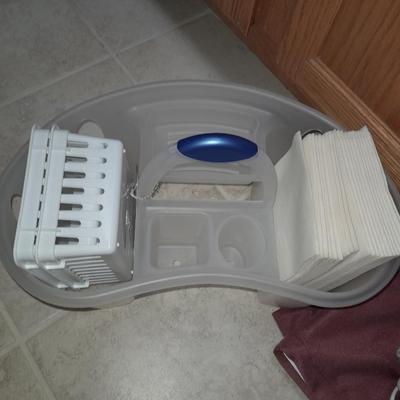Heating pad, Organizer bins, water bag, and mastectomy Products