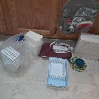 Heating pad, Organizer bins, water bag, and mastectomy Products