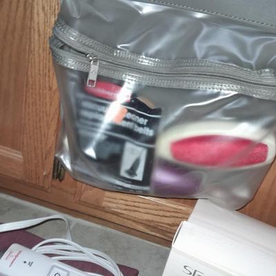 Heating pad, Organizer bins, water bag, and mastectomy Products