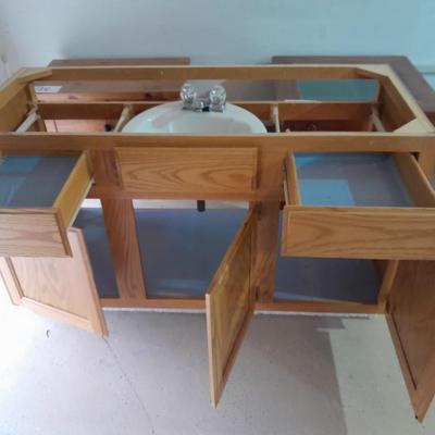 Bathroom Home Repair Counter Vanity with sink and faucet