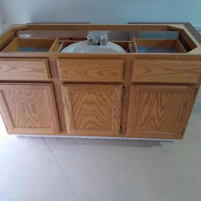 Bathroom Home Repair Counter Vanity with sink and faucet