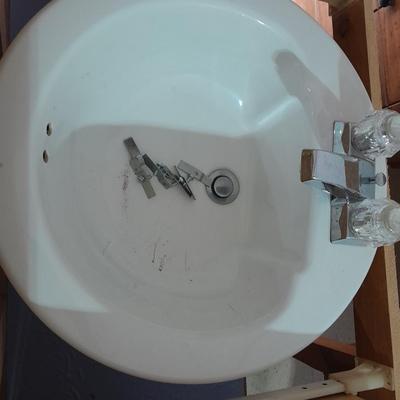 Bathroom Home Repair Counter Vanity with sink and faucet