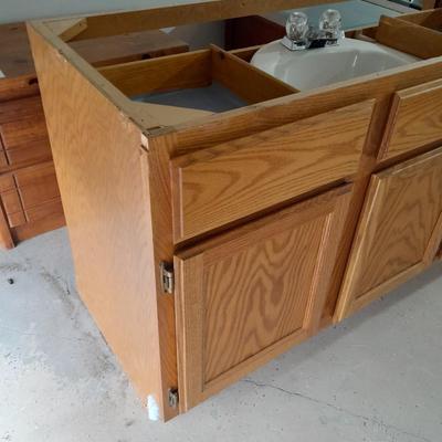 Bathroom Home Repair Counter Vanity with sink and faucet