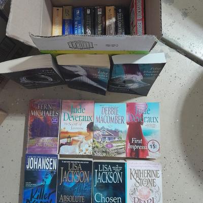Soft Back Books including 3 set 50 shades of Grey, Debbie Macomber, Jude Deverlaux, Lisa Jackson and more