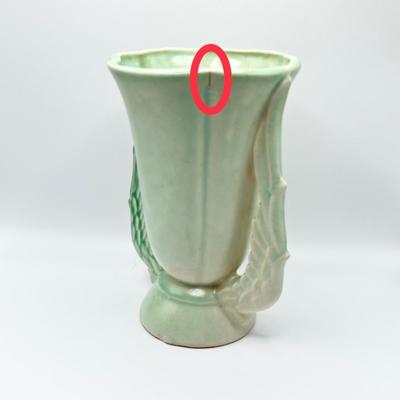 NILOAK ~ Light Green Winged Handled Vase