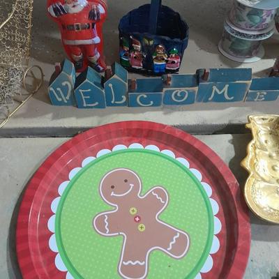 Christmas decorations, scented brooms, log candles, standing deer Carolers and more.