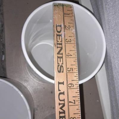 Five different sized Ikea White pillar vases / crocks for special events or home use