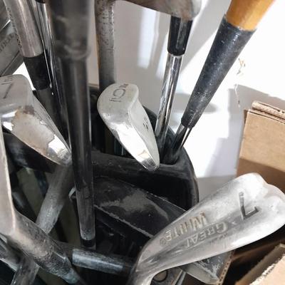 Assortment of Golf Clubs in Golf bag