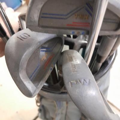 Assortment of Golf Clubs in Golf bag