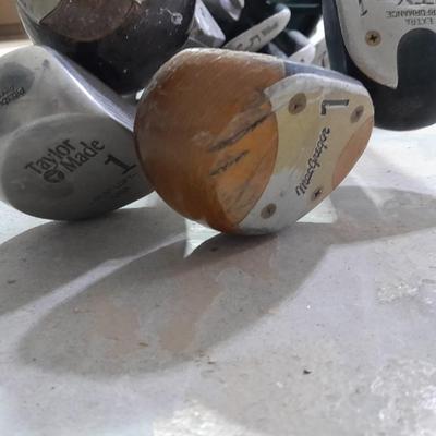 Assortment of Golf Clubs in Golf bag