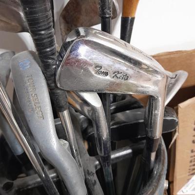 Assortment of Golf Clubs in Golf bag