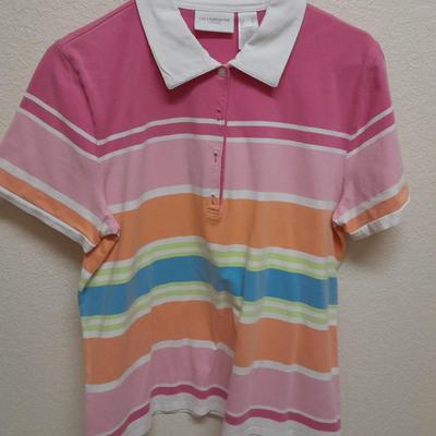 Women's short sleeved collared Shirts, L & XL Christopher banks, Karen Scott, Liz Claiborne