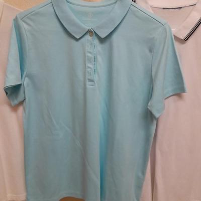 Women's short sleeved collared Shirts, L & XL Christopher banks, Karen Scott, Liz Claiborne