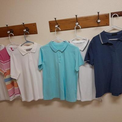 Women's short sleeved collared Shirts, L & XL Christopher banks, Karen Scott, Liz Claiborne
