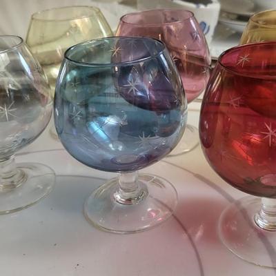 6 Rare Vintage Mid Century Brandy Snifter