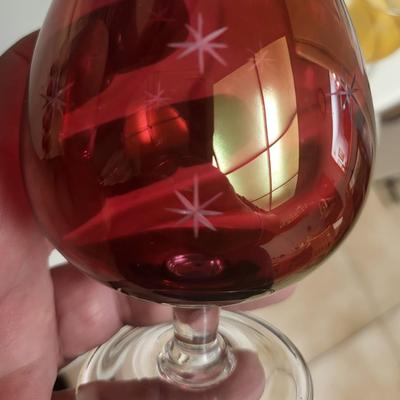 6 Rare Vintage Mid Century Brandy Snifter