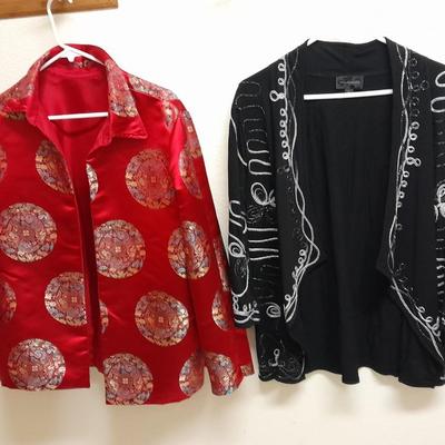 Women's Dress Jackets with unique and fun designs L Investments, and untagged silk with Asian design