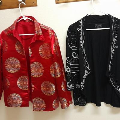 Women's Dress Jackets with unique and fun designs L Investments, and untagged silk with Asian design