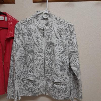 Womens light Jackets Light Large, Zenergy Foreign size 2, and Chico's Platinum size 2