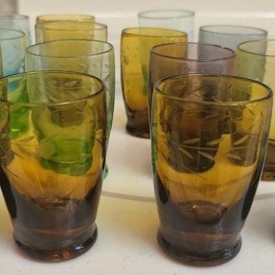 15 Mid Century Multi-Colored Shot Glasses