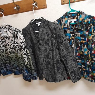 Womens light Jackets Light Large, Dressbarn XL, Christopher Banks XL, and Chico's Platinum size 2