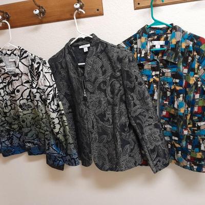 Womens light Jackets Light Large, Dressbarn XL, Christopher Banks XL, and Chico's Platinum size 2