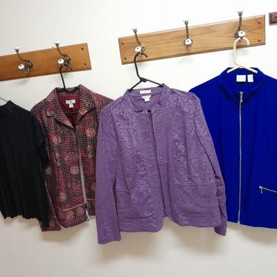 Womens light Jackets and a shirt TanJay m, two Christopher Banks XL, Zenergy 2