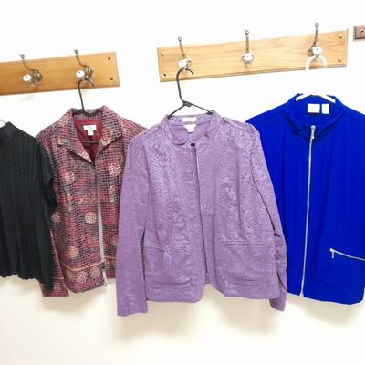 Womens light Jackets and a shirt TanJay m, two Christopher Banks XL, Zenergy 2