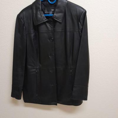 Women's Genuine leather East 5th black leather coat size XL