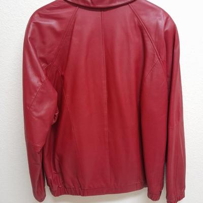 Women's Preston & York red genuine leather jacket size Large
