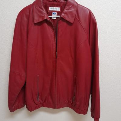 Women's Preston & York red genuine leather jacket size Large