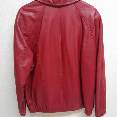 Women's Preston & York red genuine leather jacket size Large