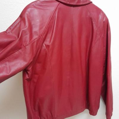 Women's Preston & York red genuine leather jacket size Large