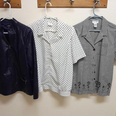 Women's clothes, Two shirts Alfred dunner 14, Allison Daley 12 and a  Elemntz XL Jacket