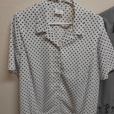 Women's clothes, Two shirts Alfred dunner 14, Allison Daley 12 and a  Elemntz XL Jacket