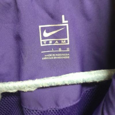 Three windbreaker type jackets, Bronco's, Washington, sizes L & XL