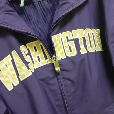 Three windbreaker type jackets, Bronco's, Washington, sizes L & XL