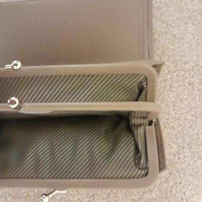 Black purse with wallet and evening bag