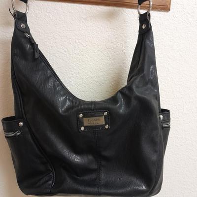 Two black leather-like purses in great condition Miztigne and Nicole