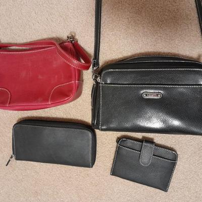Two Small purses, one red and one Rosetti black and two wallets